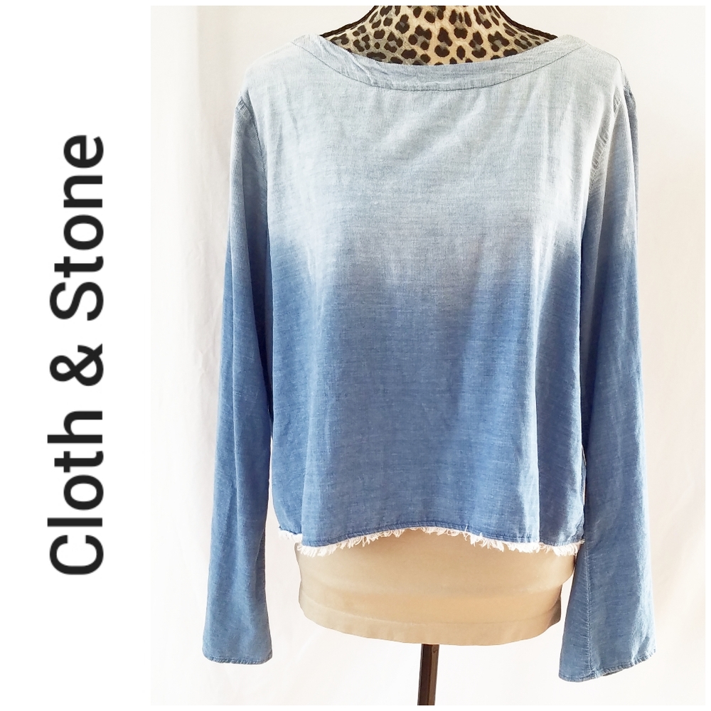 Cloth & Stone Blue Ombre Corduroy Shirt